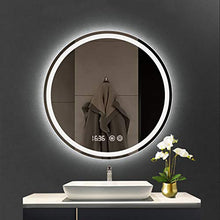 L&ED Specchi da toeletta a Parete Specchio Rotondo da Bagno retroilluminato con Illuminazione a LED, antifog, IP44, Grande