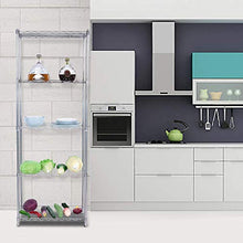 Scaffali in Piedi, scaffali in Metallo a 5 Ripiani Scaffalatura portaoggetti Scaffale da Cucina Indipendente Scaffale da Cucina per spazi Stretti Soggiorno Camera da Letto Corridoi
