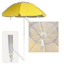 Ombrellone da Spiaggia, Giardino Ø 220 cm - Antivento con Custodia - Tessuto protezione dai raggi uvA-uvB - Monocolore Giallo