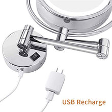 Specchio da bagno, anti-appannamento, specchio da Specchio da bagno a led illuminato impermeabile, specchio di trucco, specchio da barba con ingrandimento 1x / 10x doppio lato doppio, specchio rotante