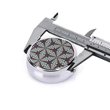 Mandala Flora Herizpalette - Contenitore rotondo per pillole a 3 scomparti, in metallo, per medicina e vitamina