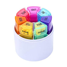 DOITOOL - Contenitore per pillole da viaggio, 7 pezzi, organizer portatile con 28 scomparti per pillole, per pillole, medicine, pillole, tablet, contenitore
