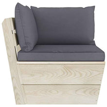 SKM Set Divani da Giardino su Pallet 6 pz con Cuscini Legno Abete (118.9kg) Antracite-3564