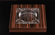 NIHAOA Accessori del Sigaro Finire in Vetro Groove Piattaforma Legno di Cedro Cigar Ashtray Contenere 4 Sigari
