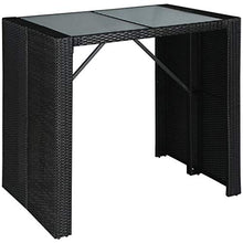Tidyard Set Arredo Giardino/Set Tavolino Bar/Set Mobili Bistro, Tavolo con 4 Sedie e 4 Cuscini, PE/Vetro/Acciaio