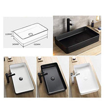 ASDUU Lavabo, Ceramica, rettangolo sopra Il lavabo Lavabo Bagno Stile Moderno (Colore: Bianco e Nero, Dimensioni: A)