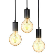 B.K.Licht Lampadario vintage, adatto per 3 lampadine E27 non incluse, altezza totale 1.2 m, Lampada a sospensione per sala da pranzo o cucina, Lampada da soffitto, luci a diverse altezze, nero opaco - Arredi Casa
