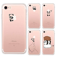 Cover iPhone SE 2020, Cover iPhone 7 / iPhone 8, CrazyLemon Custodia protettiva trasparente in silicone Custodia protettiva in TPU per iPhone 8/7 / SE 2020 4,7 pollic - Panda sinistro