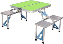 Tavolo da picnic all'aperto Tavolo da campeggio pieghevole all'aperto con 4 sgabelli monopezzo, tavolo da picnic pieghevole portatile, perfetto per la spiaggia, campeggio, picnic, cookouts Bbq Party T
