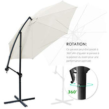 Novonova® Ombrellone da Giardino | Ø 350cm H*L 400 × 260cm | Protezione Solare UV50+ | Ombrellone da Balcone inclinabile con Manovella (Piede escluso), Regolabile in Altezza, PS835