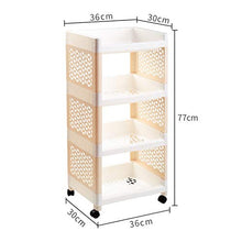 LYM &ripiano di stoccaggio Storage Cucina Scaffale, Multifunzione da Terra Trolley da Letto Bagno Soggiorno Rack di stoccaggio -4 Piani Scaffale di Finitura