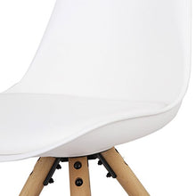 WOLTU BH52ws-1 Sedia Sala da Pranzo Sgabello con Schienale in Plastica e Ecopelle Senza Braccioli Gambe di Legno Bianco