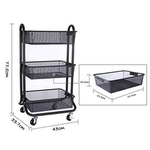 LYM &ripiano di stoccaggio Carrello portaoggetti, Studio Bagno Soggiorno Mobile portaoggetti Carrello portaoggetti su Ruote a 3 Strati Scaffale di Finitura