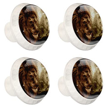 Maniglie per cassetti Manopole per cassetti Manopole rotonde Confezione da 4 per armadietto, cassetti, cassettiere, cassettiere ecc - Leone africano