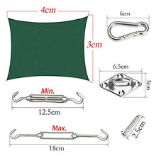 FLOFIA Vela Ombreggiante 4x3m Tenda a Vela Ombreggiante Rettangolare Protettiva dal Sole Anti Raggi UV Vela Parasole Impermeabile per Giardino Balcone Esterno con Kit di Installazione Verde Scuro