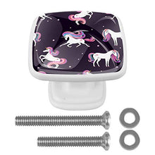 Arcobaleno di unicorno 4 PCS Pomelli per Porta, Pomolo per Mobile, Pomelli per Mobili con Viti, Maniglia per Armadietto, Pomelli per Porta, Pomelli per Cassetti per Porta, Armadio, Cassetto e Credenza