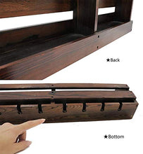 Zfggd Legno for Il Vino Rack, Bicchiere da Vino e Bottiglia di Vino Display Rack, Legno di Pino, Muro Mounte, 8 Bottiglia 8 Long STEM Supporto di Vetro (Charcoal Noce a Colori, 8 Bottiglia = 80 cm)