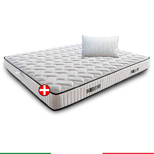 Materasso memory ortopedico DETRAIBILE SFODERABILE semirigido con Cuscino in FIOCCO di memory in PROMOZIONE – IRIS H22/23 100x190 cm
