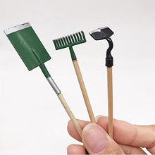 3pcs in miniatura giardino a prato Strumenti 1/12 Dollhouse accessori di lavoro con la pala rastrello forcella per Doll House o Giardino Scenario modello, attrezzi per il giardinaggio