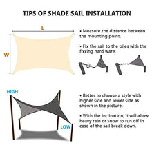 CH-GTJ Tenda A Vela, Tenda Parasole Esterno Rettangolare, Telo da Sole in HDPE, Anti-Raggi UV, Parasole per Esterni, Giardino, Cortile,Lightbeige,6X6m