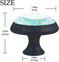 Banana sbucciata Art Blue Pomelli per Porta Set di 4 Pomelli per Mobili Manopole per Cassetti Cucina Armadio Vetro