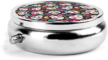 Skulls - Portapillole con 3 scomparti, porta pillole portatile per borsa tascabile, regalo da viaggio