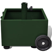 vidaXL Base Ombrellone Fioriera Metallo Verde con Ruote Parasole Portafiori