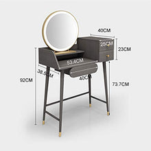 ZRN Tavolo da Trucco Set da toeletta con Specchio Luminoso a LED Regolabile e 3 cassetti portaoggetti, Organizer per Gioielli da scrivania per Trucco