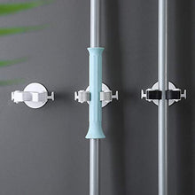 ZXCASDF Stile Nordico Perforato Volante Supporto per Mop Bagno Antiscivolo Impermeabile Mop Bagno Gancio Appiccicoso Gancio Scopa Carta Clip Gancio Supporto per Mop,Grigio