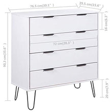 Tidyard Cassettiera Bianca Moderna in Legno Massello di Pino con 4/6 Cassetti 45x39,5x90,3 cm,Credenza Bianca Moderna con 4/6 Cassetti,Credenza con Cassetti,Credenza Bianca