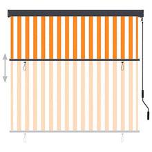 Tenda a rullo per esterni, 170 x 250 cm, bianco e arancione