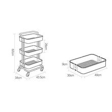 LYM &ripiano di stoccaggio Scaffalature Multifunzione Semplice casa Soggiorno Cucina Cameretta a 3 Strati Spostamento con Ruote Scaffalatura di Finitura Scaffale di Finitura