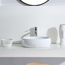 ERIDANUS Serie MALIE-S, Lavabo di Ceramica Bianco Lusso Lavandino Lavello Lavamano Lavabo da Appoggio Tondo Ovale Bacinella Lavandino Lavello per Bagno Casa Bidet Lavabo