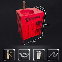 YRRA Autoportante Stoccaggio Mobile Lavabo, Stile Industriale Mobile lavabo Esterno, Mobile Bagno con Lavabo, Vintage 23,6 x 17,7 33,4 Pollici,Viola,Sink Cabinet