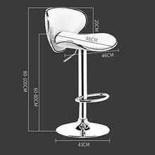 Yxsd Bar in Pelle Sgabello Sedia da Cucina Bianco con Schienale Girevole Gas Materiale di Sollevamento Idraulico Sgabelli Chrome Regolabile Lucido Base Salon Computer Sedie da Pranzo