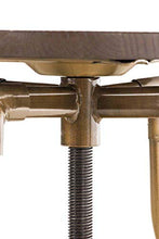 CLP Set 2 Sgabelli Industriali in Metallo Kara I Coppia Sgabelli Bar Regolabili Senza Schienale Seduta Tonda in Legno, Colore:Oro