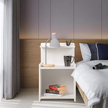 eSituro Comodino Bianco in Legno Camera Letto Moderno Tavolino da divano/Soggiorno/Salotto con Scompartimento 40x35x62cm SCD0093