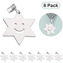 Yumira, 8 fermatovaglia in acciaio inox, per casa, esterni, giardino, feste, picnic
