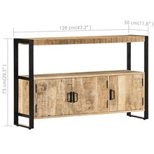 vidaXL Armadietto con 3 Ante e 1 Scomparto Robusto Rustico Lucidato Mobile Basso Credenza Arredamento 120x30x75 cm Legno Massello di Mango