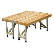Outsunny Tavolo da Campeggio Pieghevole a Valigetta con Sedie in Legno, Tavolo da Picnic Telaio in Alluminio per Esterno