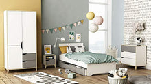 Demeyere Armadio guardaroba giovanile Genius bianco opaco e grigio chiaro camera da letto per bambini 185 x 89 x 50 cm