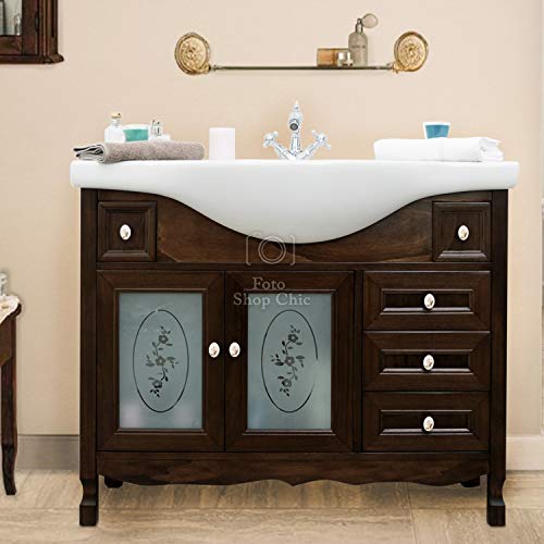 Shop Chic Mobile da bagno 105 cm base e lavabo country arte povera