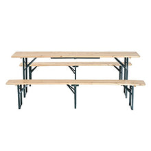 Outsunny Set Birreria da Giardino a 3pz Tavolo con 2 Panche Pieghevole in Legno di Abete
