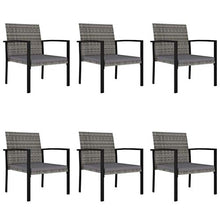 FAMIROSA Set da Pranzo da Giardino 7 pz in Polyrattan Grigio-5714