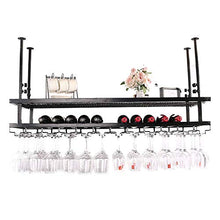 YWYW Portabottiglie portabottiglie Europeo in Ferro battuto portabicchieri da Champagne Adatto per Bar ristoranti cucine (Nero) (Dimensioni: 60 * 30 cm)