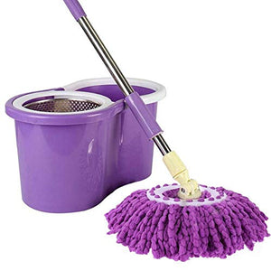 WAMSY Mop Utensile per La Pulizia del Bagno della Cucina con Testina di Ricambio Rotante in Microfibra con Testina Rotante Super Assorbente