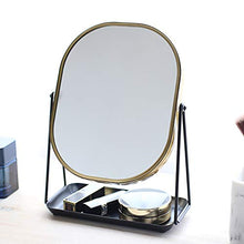 Specchi da parete per bagno Specchio Per Il Trucco Double Sided 1x E 3X Specchio Ingranditore Quadrato Rotazione Di 360 ° Specchio Cosmetico Con Vassoio In Metallo Specchio Di Bellezza Specchio Da Toe