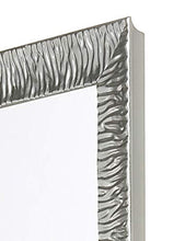 MO.WA Specchio Parete Lungo Legno Argento cm. 46x142 Cornice Legno da Appendere in Verticale e Orizzontale Made in Italy.