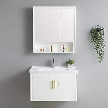 JenLn Bagno Lavabo Bacino Bagno Armadio in Legno massello Cabinet per armadietto per armadietto Specchio Combinazione Impermeabile e umidità Lavandino in Ceramica con Cabinet di medicinali