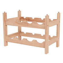 COSTWAY Cantinetta Portabottiglie a 2 Ripiani per 8 Bottiglie, Portabottiglie da Vino in Legno, 43 x 25 x 31 cm